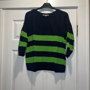 Navy and Green Striped Sweater